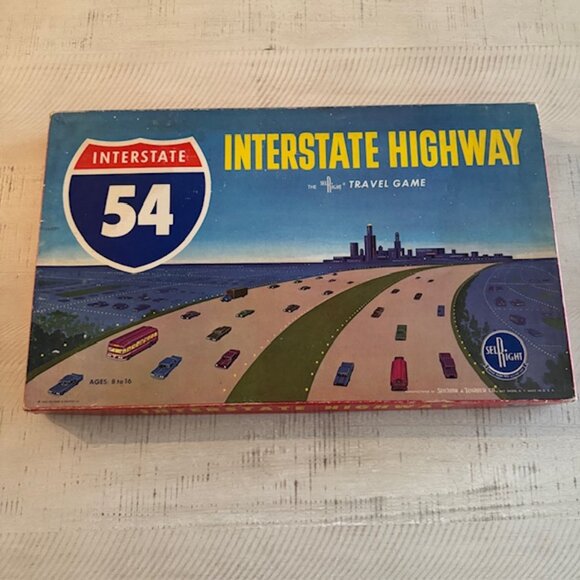 RARE COMPLETE Vintage 1963 Selchow & Righter Interstate Highway